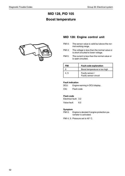 Volvo Penta TAD 650 660 734 750 760 Service Manual sample page with diagrams and specifications