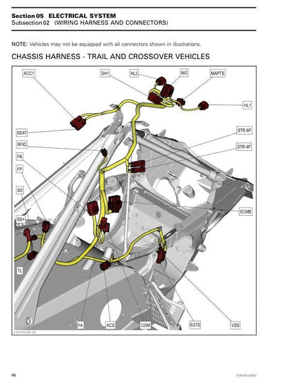 Lynx RAVE RE Enduro 600 850 Snowmobile Service Manual sample page with diagrams and specifications