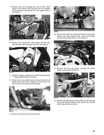Arctic Cat ZR R-XC Riot M 600 Snowmobile Service Manual sample page with diagrams and specifications