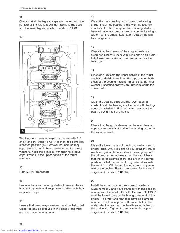 Volvo Penta MD22 TMF22 TAMD22 Engine Service Manual sample page with technical illustrations