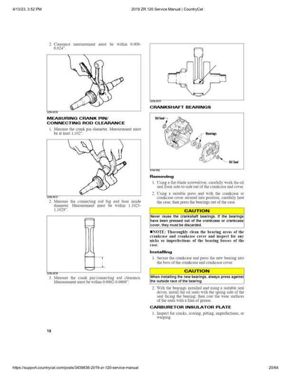 Arctic ZR120 Kitty Cat Snowmobile Service Manual sample page with technical illustrations