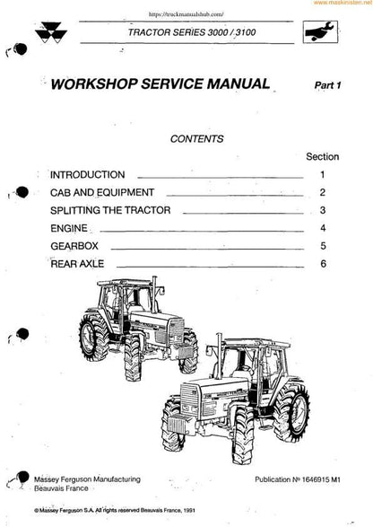 Massey Ferguson MF 3050 3060 3065 Tractor Service Manual factory service manual title page