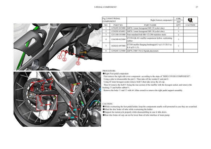 Zontes ZT350 GK R S T Euro XV X Motorcycle Service Manual sample page showing repair procedures