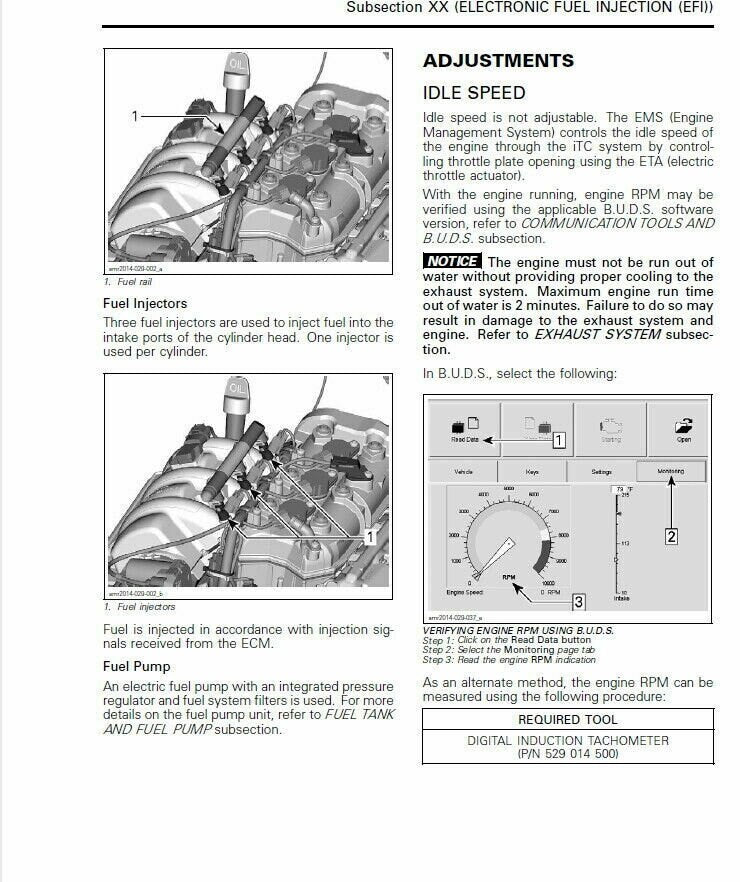 Sea-Doo Spark Service Manual sample page with technical illustrations