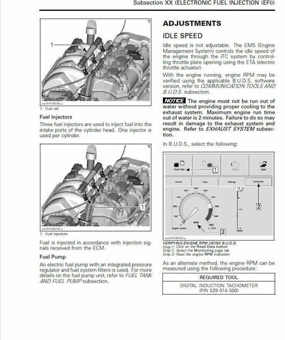 Sea-Doo Spark Service Manual sample page with technical illustrations