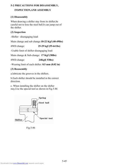 TYM T390 HST Tractor Service Manual sample page with technical illustrations