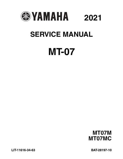 Yamaha MT-07 Motorcycle Service Manual factory service manual title page