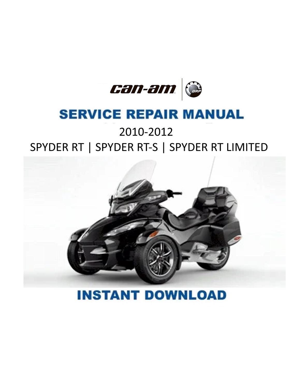 Can Am Spyder RT RTS Service Manual 2010-2012 - Service Manual PDF Instant Download