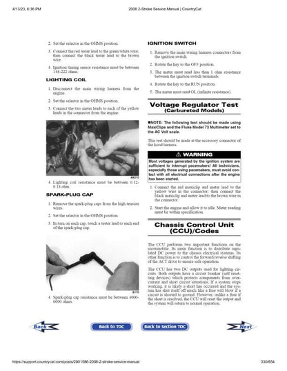 Arctic Cat Bearcat Crossfire Panther F5 F6 F8 Snowmobile Service sample page with technical illustrations
