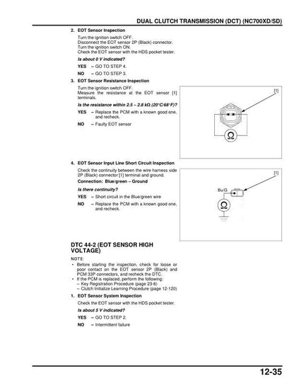 Honda NC 700 Motorcycle Service Manual sample page showing repair procedures