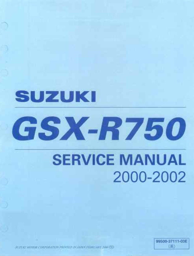 Suzuki GSX-R750 Motorcycle Service Manual factory service manual title page