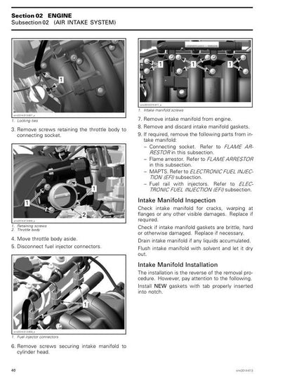 Sea-Doo Spark Service Manual sample page with technical illustrations