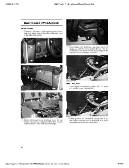 Arctic Cat Prowler Pro CREW UTV Service Manual sample page showing repair procedures