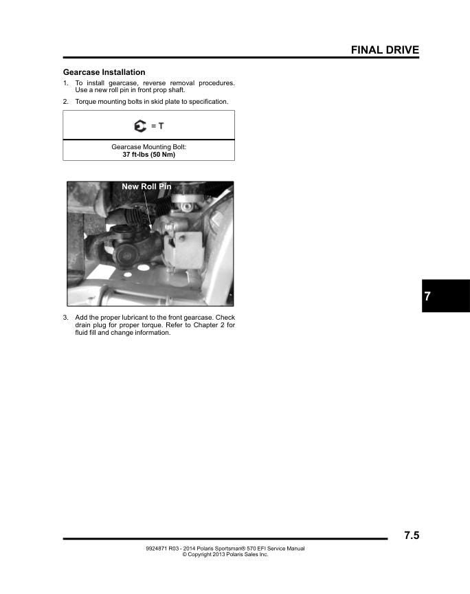Polaris Sportsman 570 EFI ATV Service Manual sample page from the repair manual