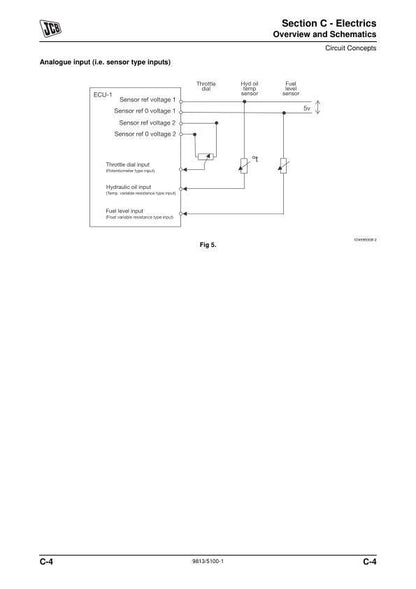 JCB JS300 JS330 JS370 Tracked Excavator Service Manual sample page with technical illustrations
