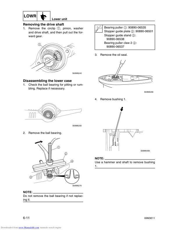 Yamaha F2.5A Outboard Service Manual sample page showing schematics and diagrams