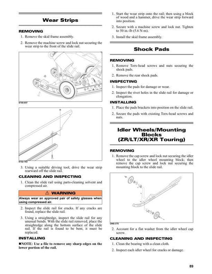 Arctic Cat Blast ZR LT XR Touring M 4000 2023 Service Manual sample page with technical illustrations