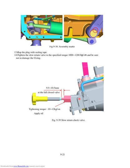 TYM T 233 273 Tractor Service Manual sample page with diagrams and specifications