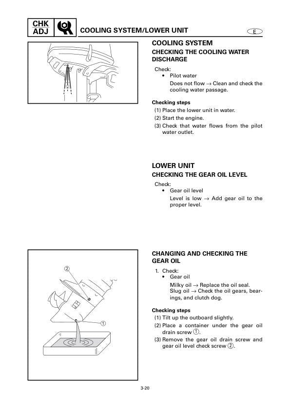 Yamaha 25BMH 30HMH Outboard Service Manual sample page showing repair procedures