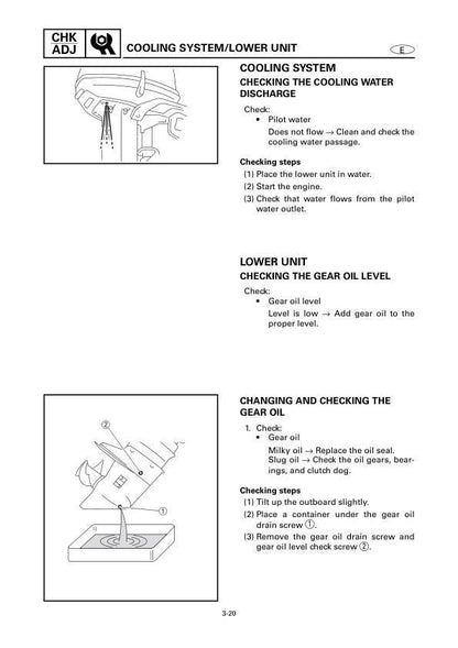 Yamaha 25BMH 30HMH Outboard Service Manual sample page showing repair procedures