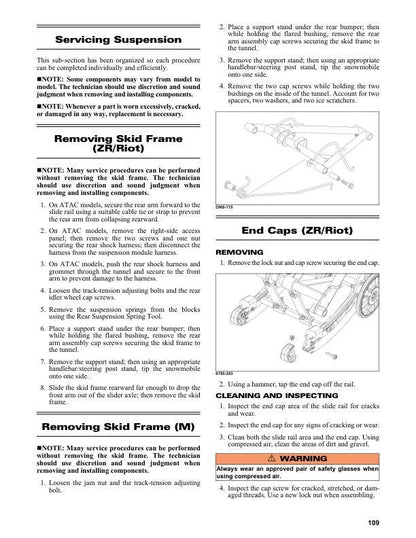 Arctic Cat ZR R-XC Riot M 600 Catalyst Snowmobile Service Manual sample page with technical illustrations