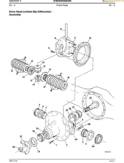 JCB 2CX Backhoe Loader Service Manual sample page with service data and tables
