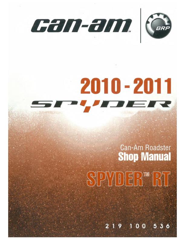 Can Am Spyder RT RTS Service Manual factory service manual title page