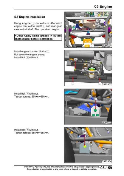 CFMOTO ZFORCE 950 1000 EX Sport Service Repair Manual sample page from the repair manual