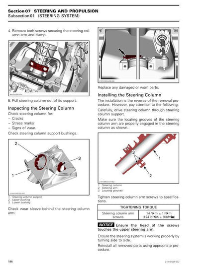 Seadoo GTI GTR Wake 170 Fish Pro Service Manual sample page from the repair manual