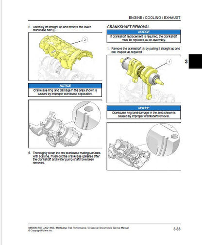 Polaris MATRYX 650 850 Snowmobile Service Manual sample page from the repair manual
