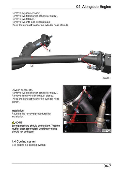 CFMOTO CFORCE 1000 ATV Service Manual sample page with diagrams and specifications