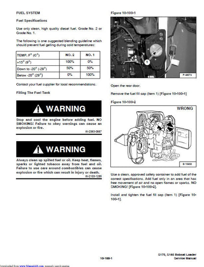 Bobcat S175 S185 Turbo Loader Service Manual sample page from service manual