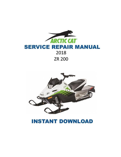 Arctic Cat ZR200 Snowmobile Service Manual 2018-2020 - Service Manual PDF Instant Download