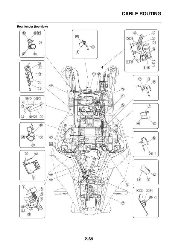 Yamaha YZF-R1 Motorcycle Service Manual sample page showing repair procedures