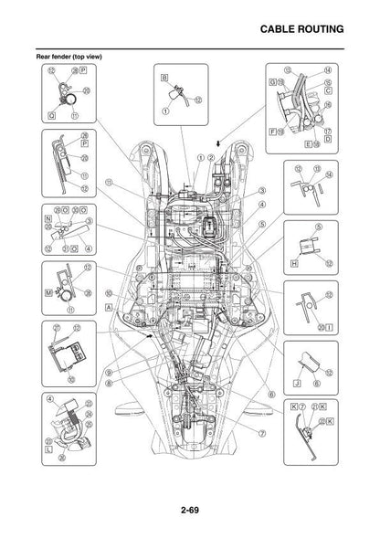 Yamaha YZF-R1 Motorcycle Service Manual sample page showing repair procedures
