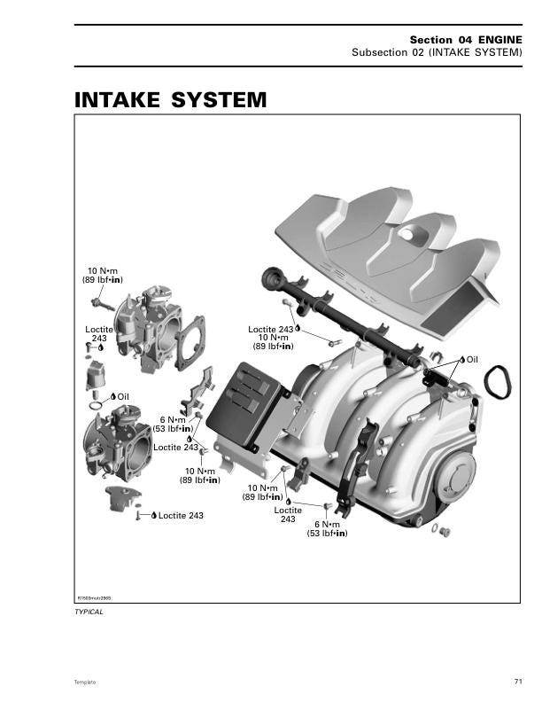 Skidoo Elite Series 1500 Snowmobile Service Manual table of contents