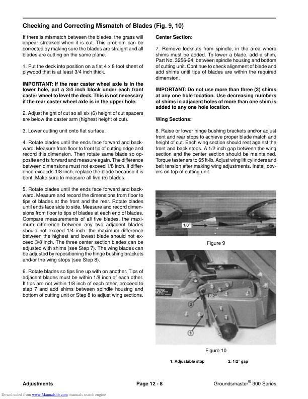 Toro Groundsmaster 322 325 345 Mower Service Manual sample page showing schematics and diagrams
