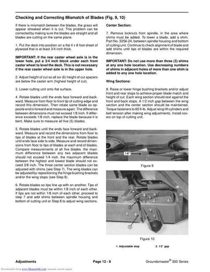Toro Groundsmaster 322 325 345 Mower Service Manual sample page showing schematics and diagrams
