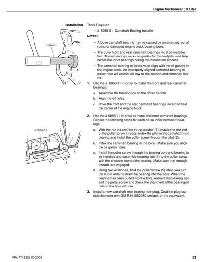 Volvo Penta 3.0 GS GL Engine Service Manual sample page showing repair procedures