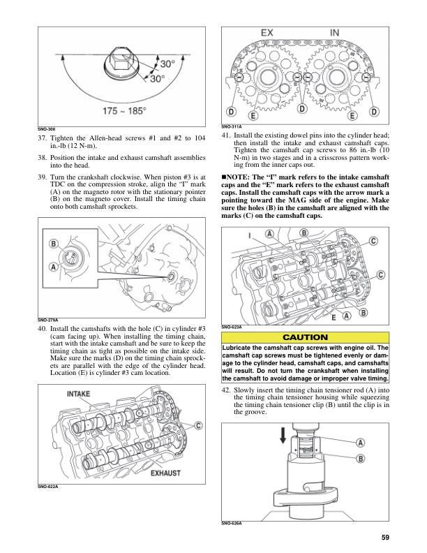 Arctic Cat Thundercat Riot Pantera ZR 7000 9000 Snowmobile Service sample page showing repair procedures
