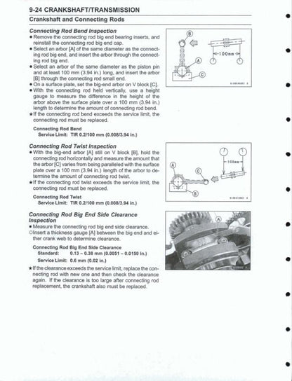 Kawasaki Ninja EX 400 GJ Motorcycle Service Manual sample page showing repair procedures