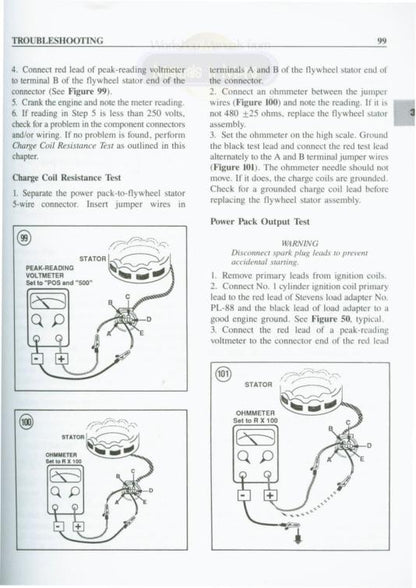 Johnson Evinrude 48-235 HP Outboard Service Manual sample page with diagrams and specifications