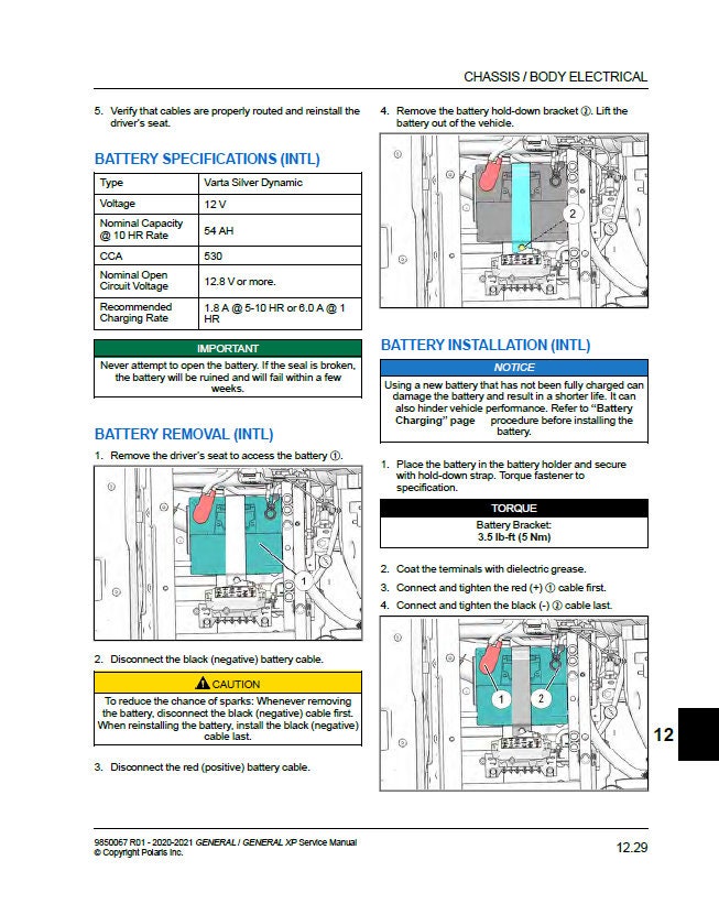 Polaris RZR XP 1000 UTV Service Manual sample page showing repair procedures
