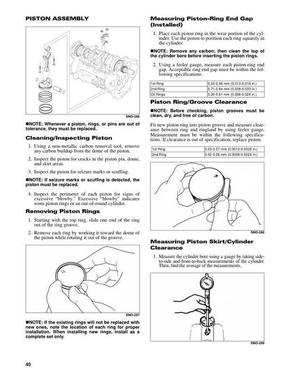 Yamaha SR Viper Snowmobile Service Manual sample page with technical illustrations