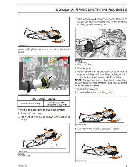Skidoo REV 600 800 Snowmobile Service Manual table of contents