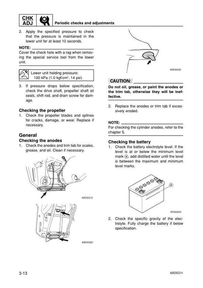Yamaha E60H Outboard Service Manual sample page from service manual