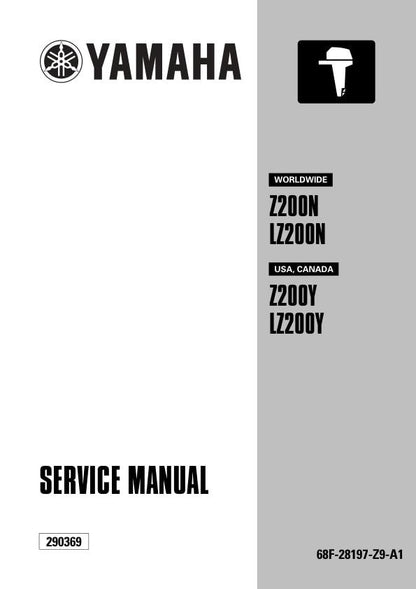 Yamaha Z200N LZ200N Z200Y LZ200Y Outboard Service Manual factory service manual title page