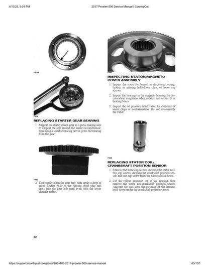 Arctic Cat Prowler 500 UTV Service Manual sample page with technical illustrations