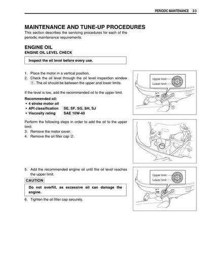 Suzuki DF 2.5 Outboard Service Manual sample page from service manual