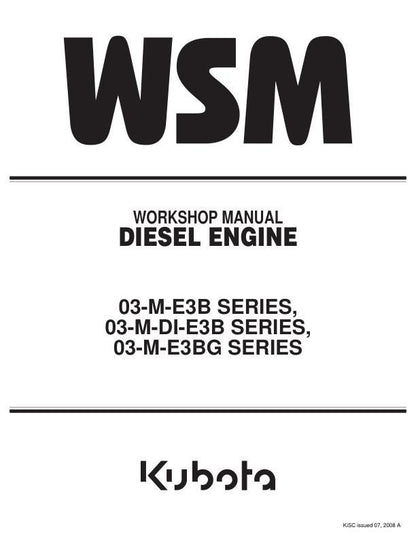 Kubota 1503 1703 1803 2003 2203 2403 Diesel Engine Service Manual factory service manual title page